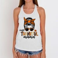 One Thankful Mama Fall Thanksgiving Festive Women's Knotted Racerback Tank