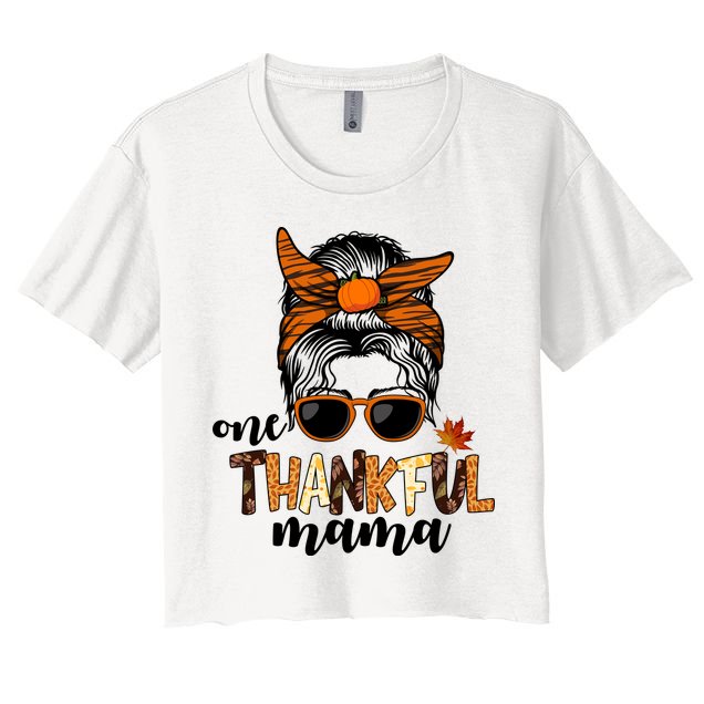 One Thankful Mama Fall Thanksgiving Festive Crop Top