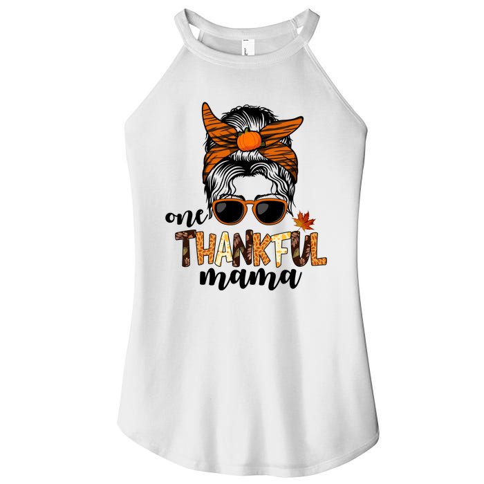 One Thankful Mama Fall Thanksgiving Festive Women's Perfect Tri Rocker Tank