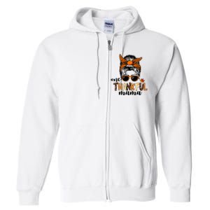 One Thankful Mama Fall Thanksgiving Festive Full Zip Hoodie