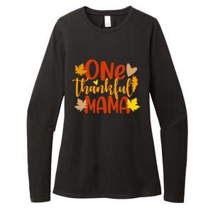 One Thankful Mama Autumn Fall Mother Thanksgiving Leaves Womens CVC Long Sleeve Shirt