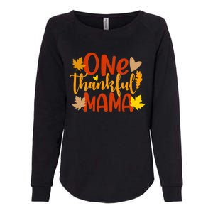 One Thankful Mama Autumn Fall Mother Thanksgiving Leaves Womens California Wash Sweatshirt