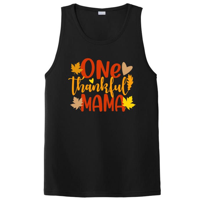 One Thankful Mama Autumn Fall Mother Thanksgiving Leaves PosiCharge Competitor Tank