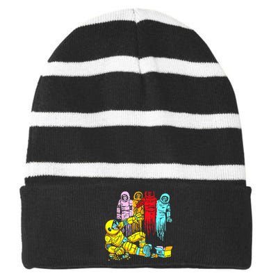 Odmno The Madness Of Missions 6 Striped Beanie with Solid Band