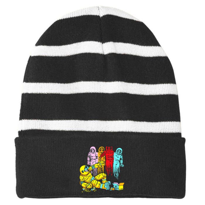 Odmno The Madness Of Missions 6 Striped Beanie with Solid Band