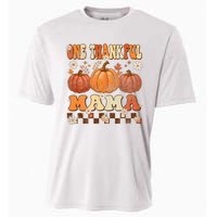 One Thankful Mama Retro Groovy Thanksgiving Autumn Fall Cooling Performance Crew T-Shirt