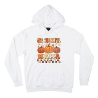 One Thankful Mama Retro Groovy Thanksgiving Autumn Fall Hoodie