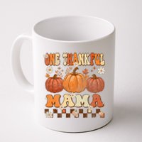 One Thankful Mama Retro Groovy Thanksgiving Autumn Fall Coffee Mug