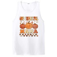 One Thankful Mama Retro Groovy Thanksgiving Autumn Fall PosiCharge Competitor Tank