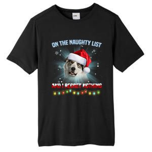 On The Naughty List And Great Pyrenees Santa Hat Christmas Gift Tall Fusion ChromaSoft Performance T-Shirt