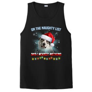 On The Naughty List And Great Pyrenees Santa Hat Christmas Gift PosiCharge Competitor Tank