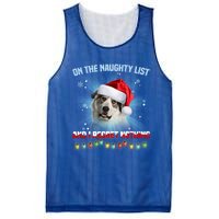 On The Naughty List And Great Pyrenees Santa Hat Christmas Gift Mesh Reversible Basketball Jersey Tank