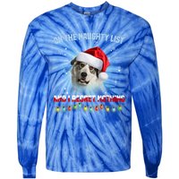 On The Naughty List And Great Pyrenees Santa Hat Christmas Gift Tie-Dye Long Sleeve Shirt