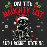 On The Naughty List And I Regret Nothing Cat Christmas Funny Garment-Dyed Fleece Hoodie
