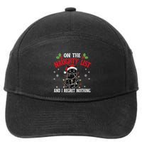 On The Naughty List And I Regret Nothing Cat Christmas Funny 7-Panel Snapback Hat