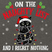 On The Naughty List And I Regret Nothing Cat Christmas Funny Cotton Canvas Backpack