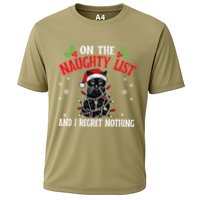 On The Naughty List And I Regret Nothing Cat Christmas Funny Performance Shirt