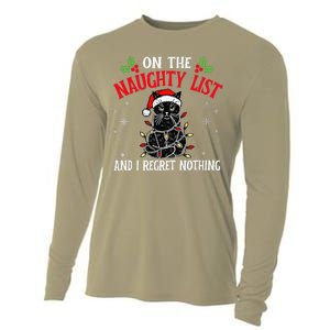 On The Naughty List And I Regret Nothing Cat Christmas Funny Cooling Performance Long Sleeve Crew