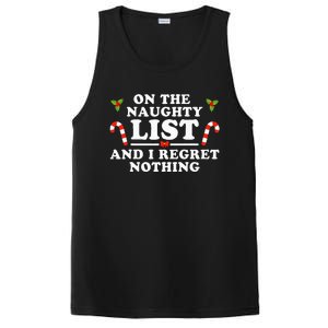 On The Naughty List And I Regret Nothing Funny Xmas PosiCharge Competitor Tank