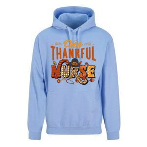 One Thankful Nurse Turkey Thanksgiving Scrub Top Fall Unisex Surf Hoodie