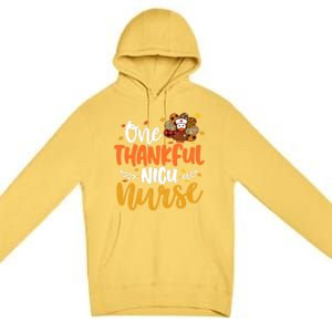 One Thankful Nicu Nurse Turkey Leopard Plaid Thanksgiving Gift Premium Pullover Hoodie