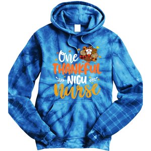 One Thankful Nicu Nurse Turkey Leopard Plaid Thanksgiving Gift Tie Dye Hoodie