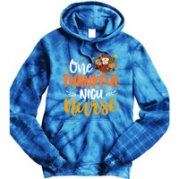 One Thankful Nicu Nurse Turkey Leopard Plaid Thanksgiving Gift Tie Dye Hoodie