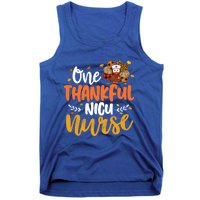 One Thankful Nicu Nurse Turkey Leopard Plaid Thanksgiving Gift Tank Top