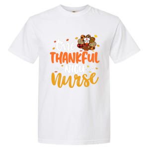 One Thankful Nicu Nurse Turkey Leopard Plaid Thanksgiving Gift Garment-Dyed Heavyweight T-Shirt