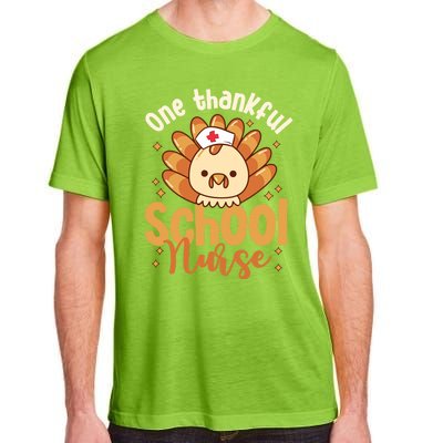 One Thankful Nurse Turkey Leopard Thanksgiving School Nurse Funny Gift Adult ChromaSoft Performance T-Shirt