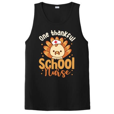 One Thankful Nurse Turkey Leopard Thanksgiving School Nurse Funny Gift PosiCharge Competitor Tank