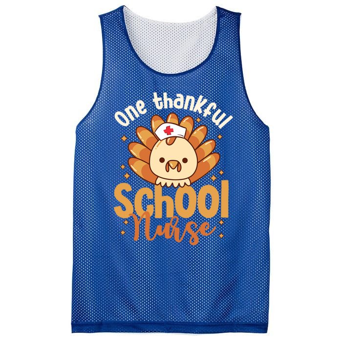 One Thankful Nurse Turkey Leopard Thanksgiving School Nurse Funny Gift Mesh Reversible Basketball Jersey Tank