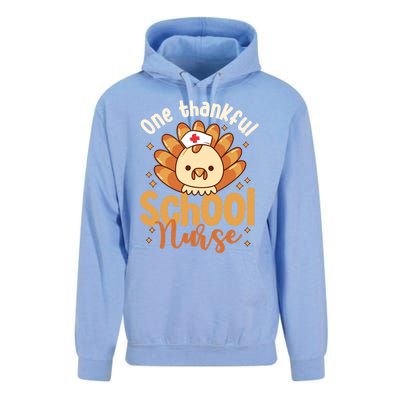 One Thankful Nurse Turkey Leopard Thanksgiving School Nurse Funny Gift Unisex Surf Hoodie