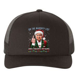 On The Naughty List And I Regret Nothing Funny Trump Xmas Yupoong Adult 5-Panel Trucker Hat