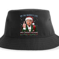 On The Naughty List And I Regret Nothing Funny Trump Xmas Sustainable Bucket Hat