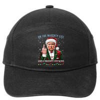 On The Naughty List And I Regret Nothing Funny Trump Xmas 7-Panel Snapback Hat