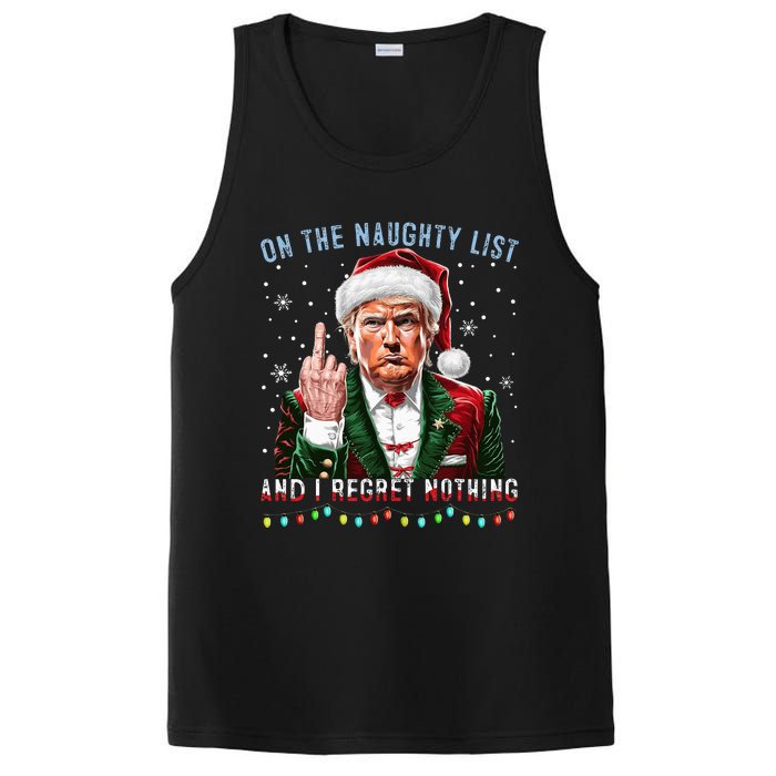 On The Naughty List And I Regret Nothing Funny Trump Xmas PosiCharge Competitor Tank