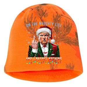 On The Naughty List And I Regret Nothing Funny Trump Xmas Kati - Camo Knit Beanie