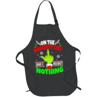 On The Naughty List And I Regret Nothing Middle Finger Funny Christmas Apron