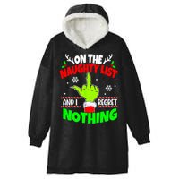 On The Naughty List And I Regret Nothing Middle Finger Funny Christmas Hooded Wearable Blanket