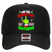 On The Naughty List And I Regret Nothing Middle Finger Funny Christmas Trucker Hat