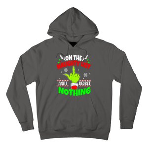 On The Naughty List And I Regret Nothing Middle Finger Funny Christmas Hoodie