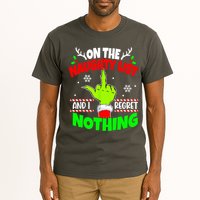 On The Naughty List And I Regret Nothing Middle Finger Funny Christmas Tall T-Shirt