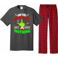 On The Naughty List And I Regret Nothing Middle Finger Funny Christmas Pajama Set