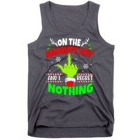 On The Naughty List And I Regret Nothing Middle Finger Funny Christmas Tank Top