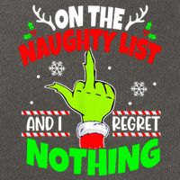 On The Naughty List And I Regret Nothing Middle Finger Funny Christmas Cotton Canvas Backpack