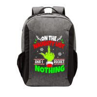 On The Naughty List And I Regret Nothing Middle Finger Funny Christmas Vector Backpack