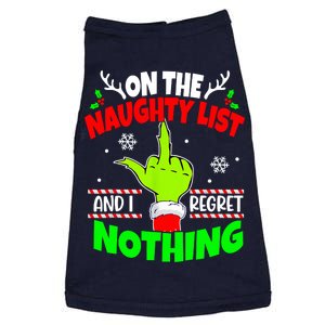 On The Naughty List And I Regret Nothing Middle Finger Funny Christmas Doggie Tank