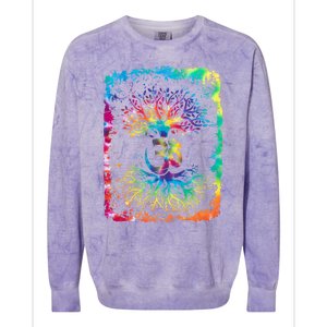 Om Tree Namaste Yoga Meditate Workout Meditation Gift Colorblast Crewneck Sweatshirt