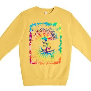 Om Tree Namaste Yoga Meditate Workout Meditation Gift Premium Crewneck Sweatshirt